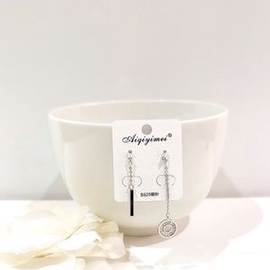 925 Sliver Cubic Zirconia Drop Earrings